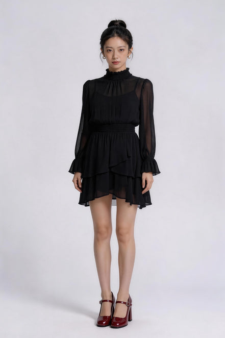 Romilly Smocked Chiffon Tiered Dress
