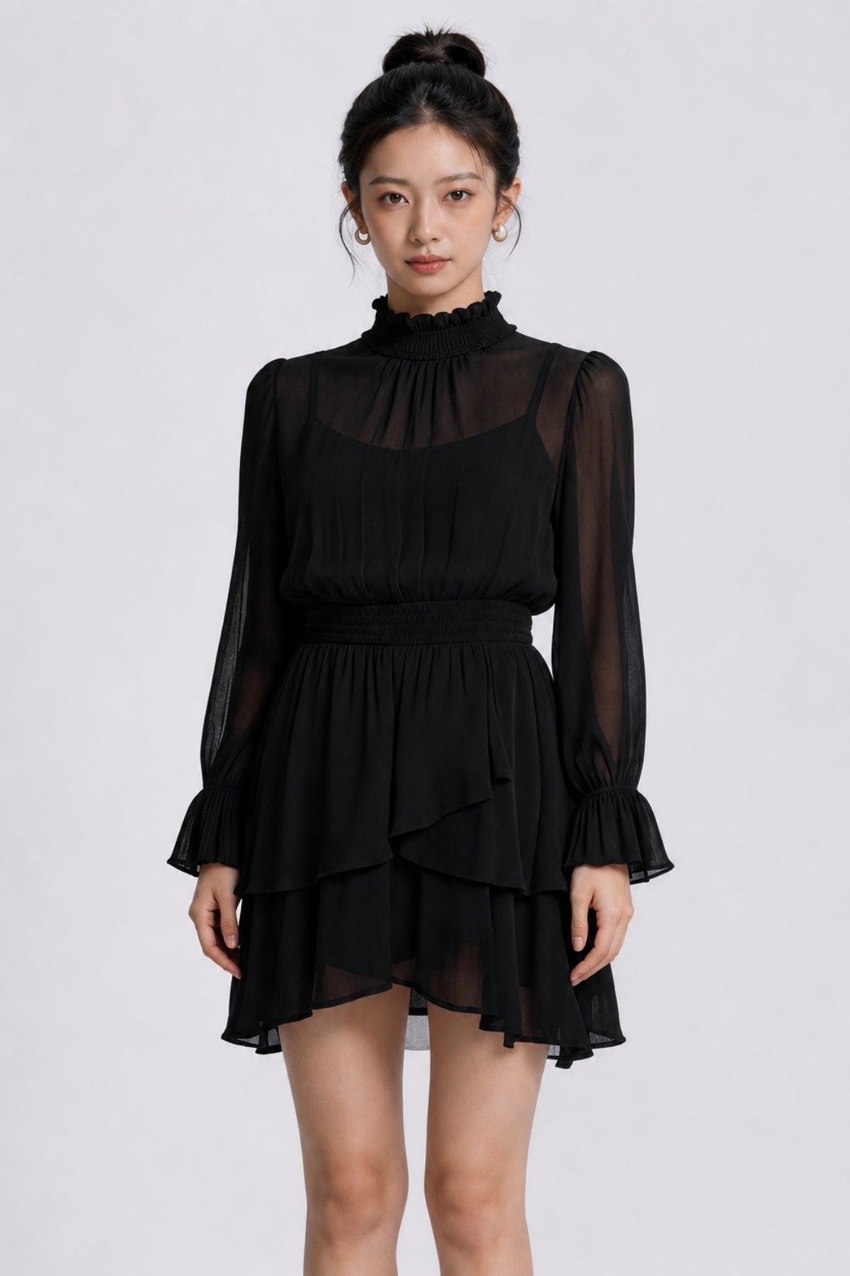 Romilly Smocked Chiffon Tiered Dress