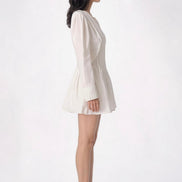 Sariel Pleated Dolman-Sleeve Mini Dress