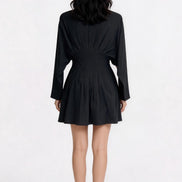 Sariel Pleated Dolman-Sleeve Mini Dress