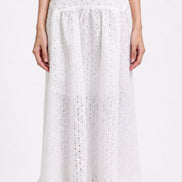 Seralune Eyelet Midi Skirt