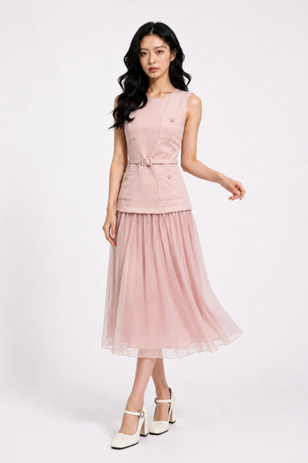 Seravelle Layered Midi Dress