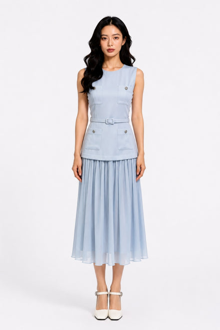 Seravelle Layered Midi Dress