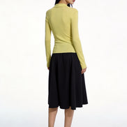 Severine Ruched Front Collared Knit