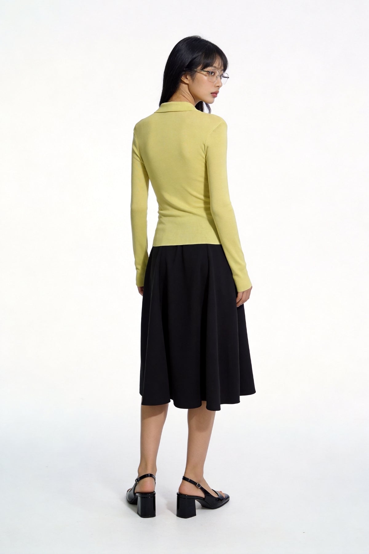 Severine Ruched Front Collared Knit