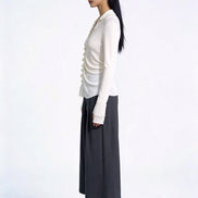 Severine Ruched Front Collared Knit