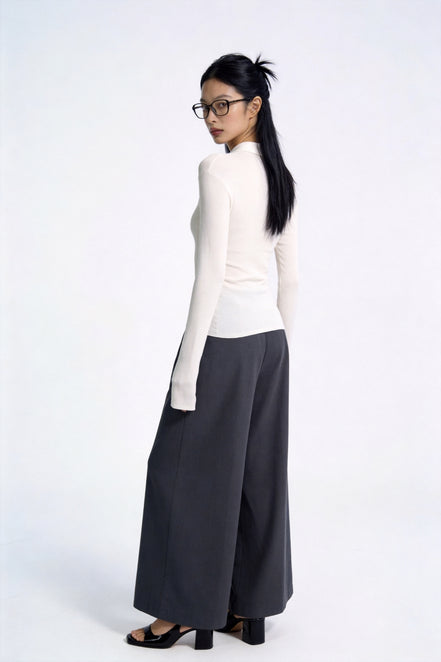Severine Ruched Front Collared Knit