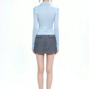 Severine Ruched Front Collared Knit