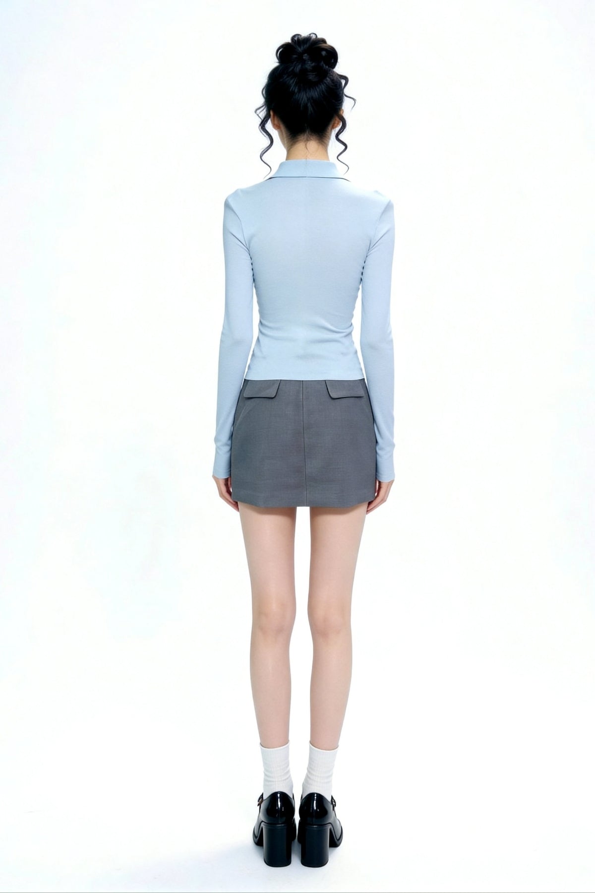 Severine Ruched Front Collared Knit
