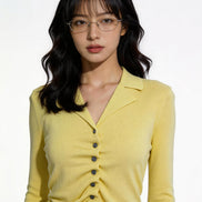 Severine Ruched Front Collared Knit