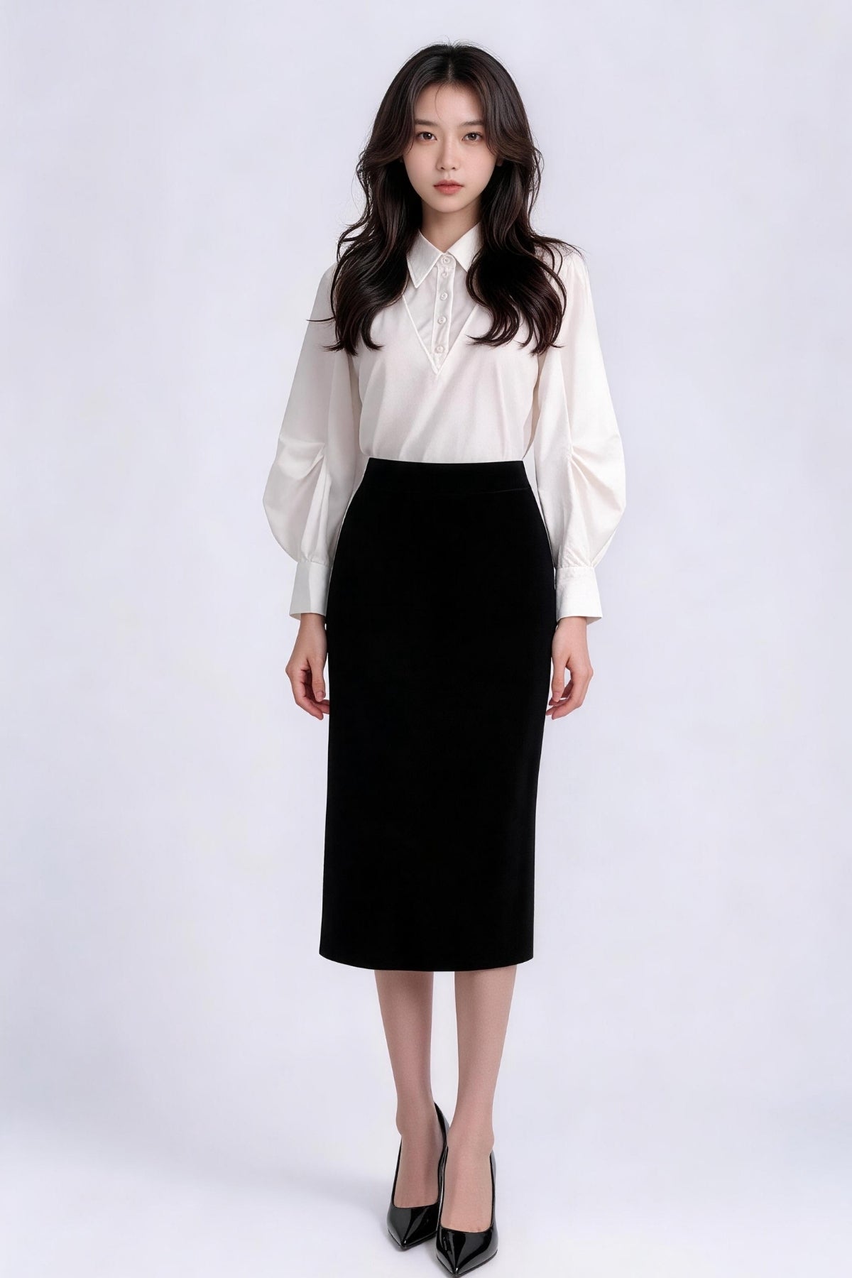 Signe Sleek Column Midi Skirt