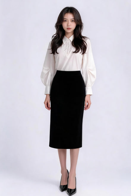 Signe Sleek Column Midi Skirt