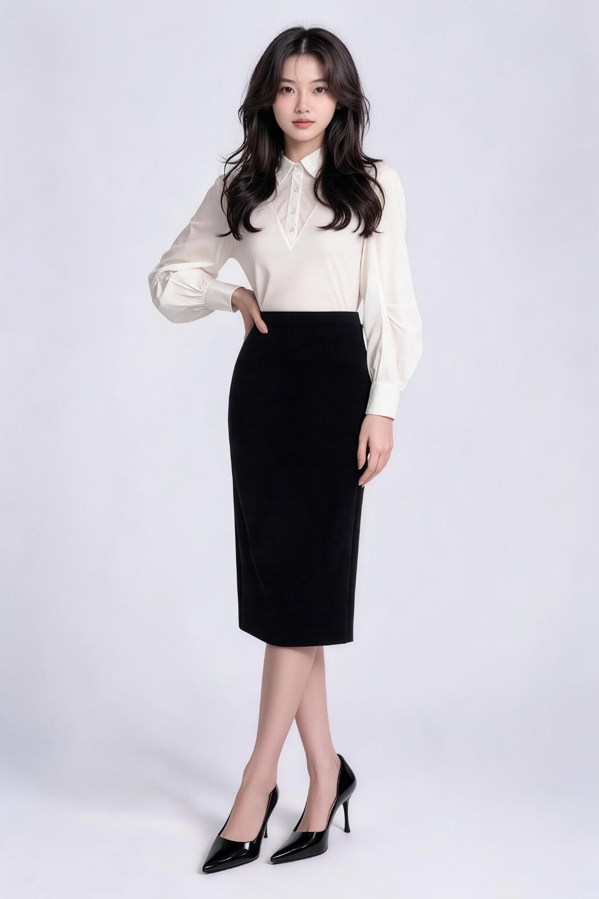 Signe Sleek Column Midi Skirt