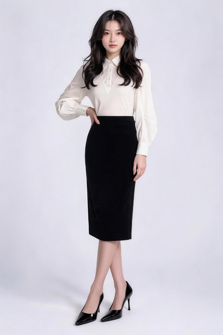 Signe Sleek Column Midi Skirt