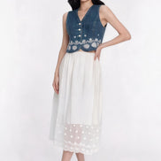 Solara Embroidered Denim Vest