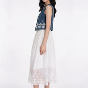 Solara Embroidered Denim Vest