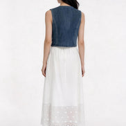 Solara Embroidered Denim Vest