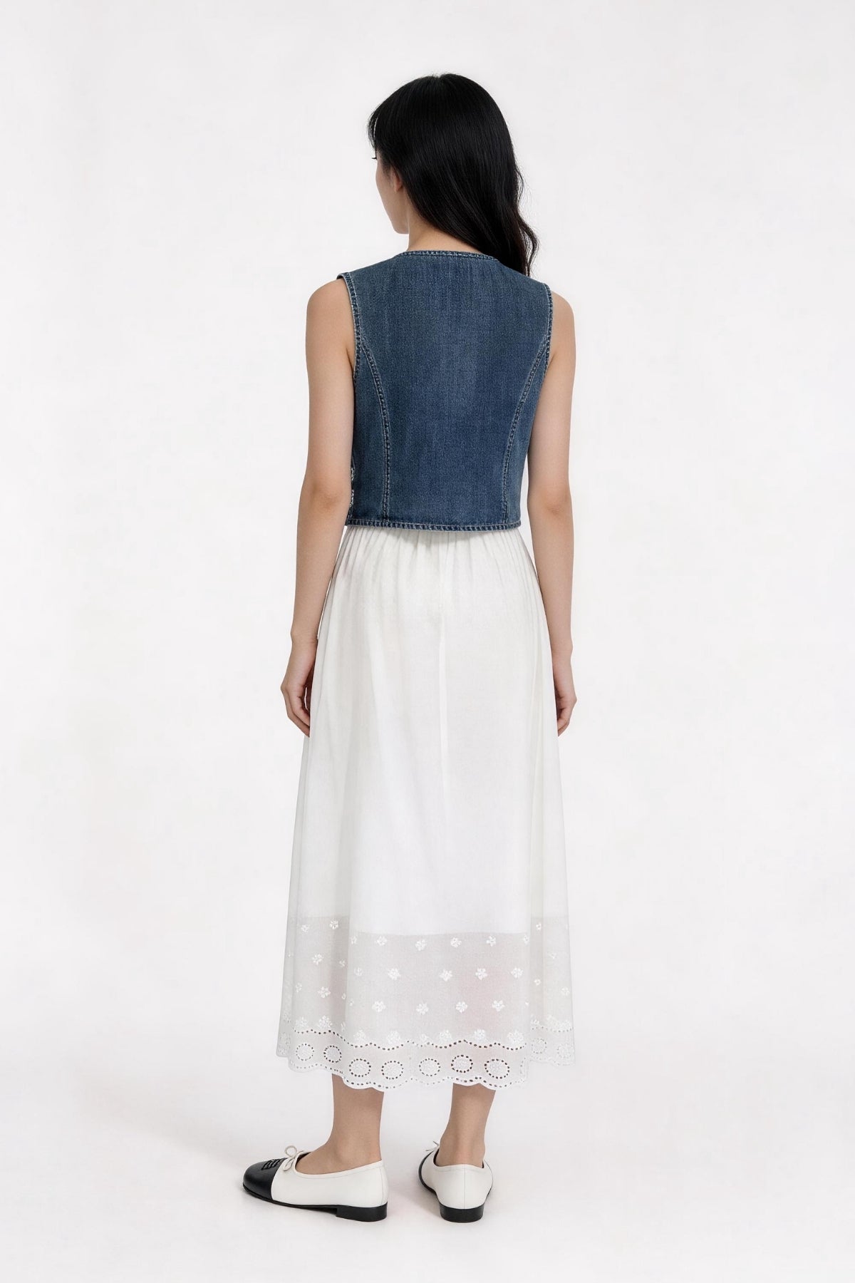Solara Embroidered Denim Vest