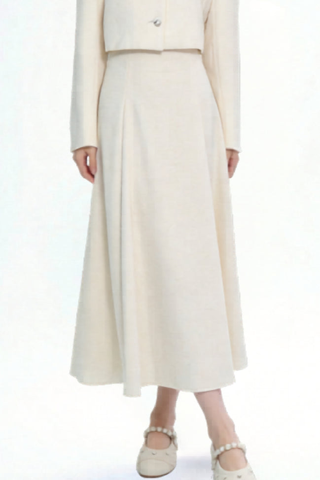 Solari High-Waist A-Line Midi Skirt