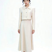 Solari High-Waist A-Line Midi Skirt