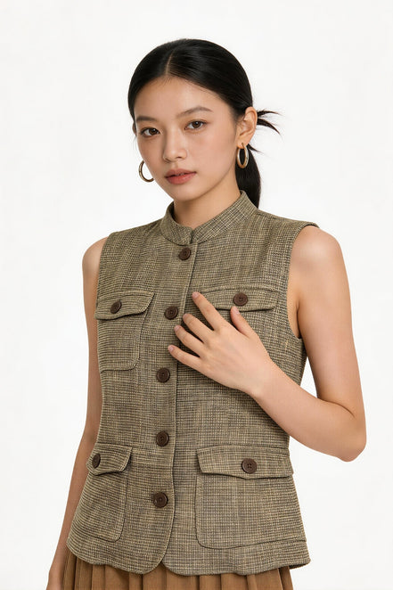 Solvienne Utility Button Vest