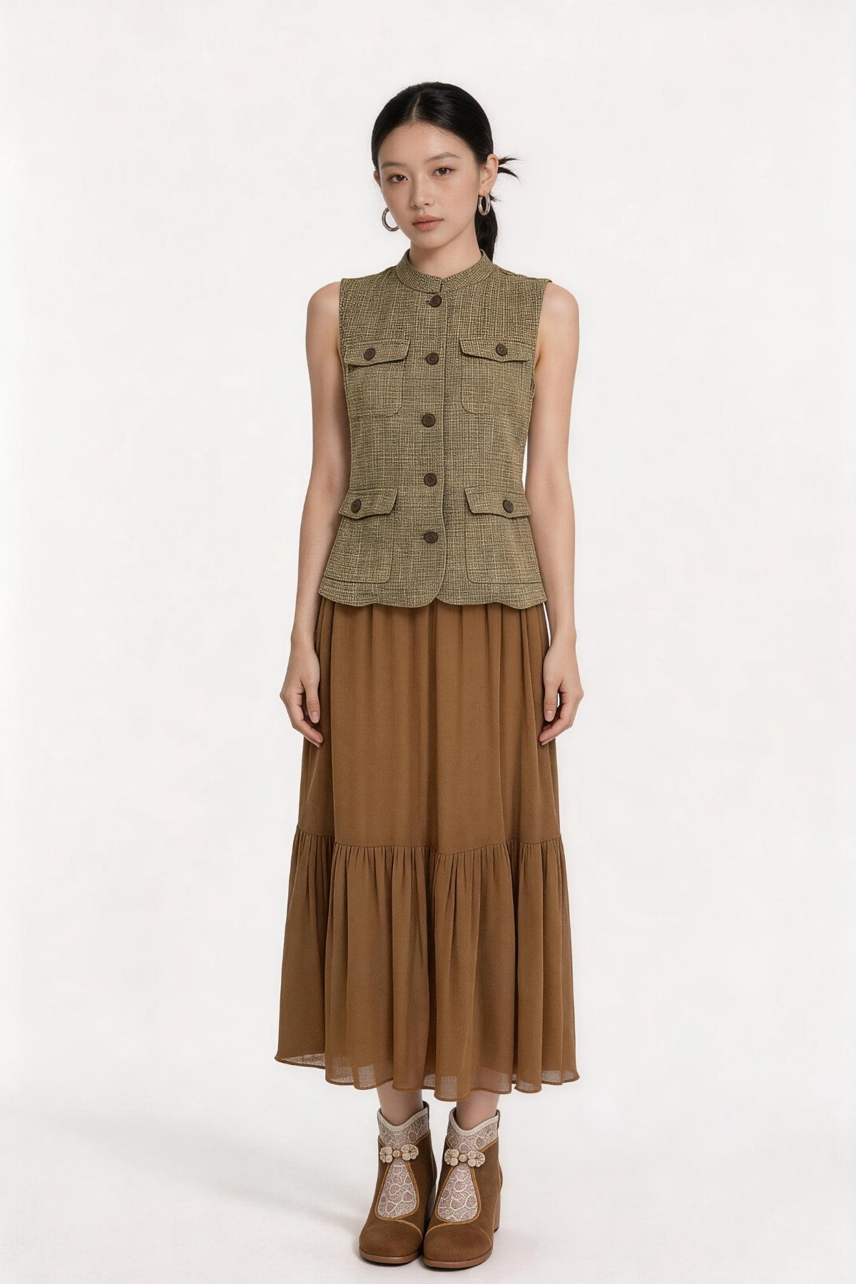 Solvienne Utility Button Vest