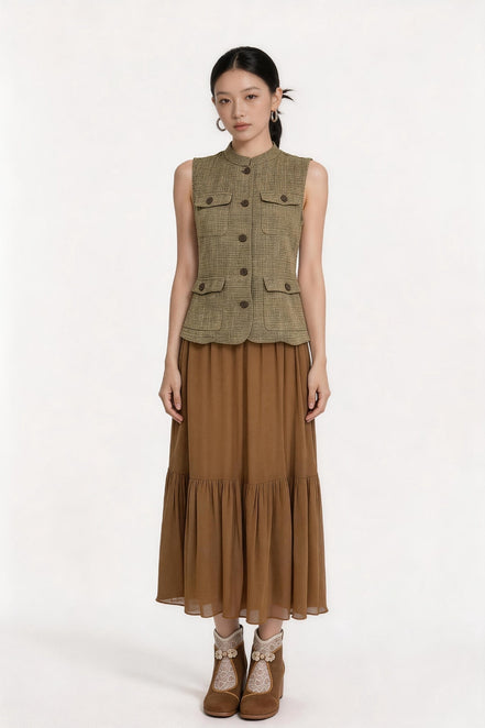 Solvienne Utility Button Vest