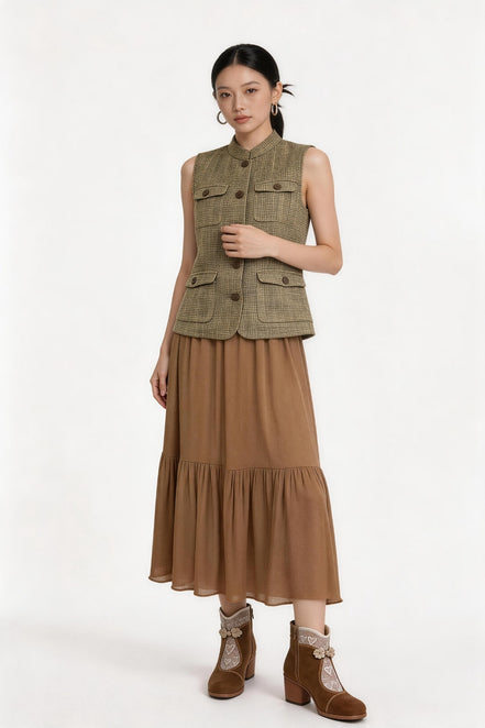 Solvienne Utility Button Vest