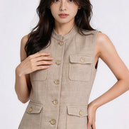 Solvienne Utility Button Vest