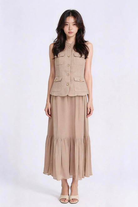 Solvienne Utility Button Vest