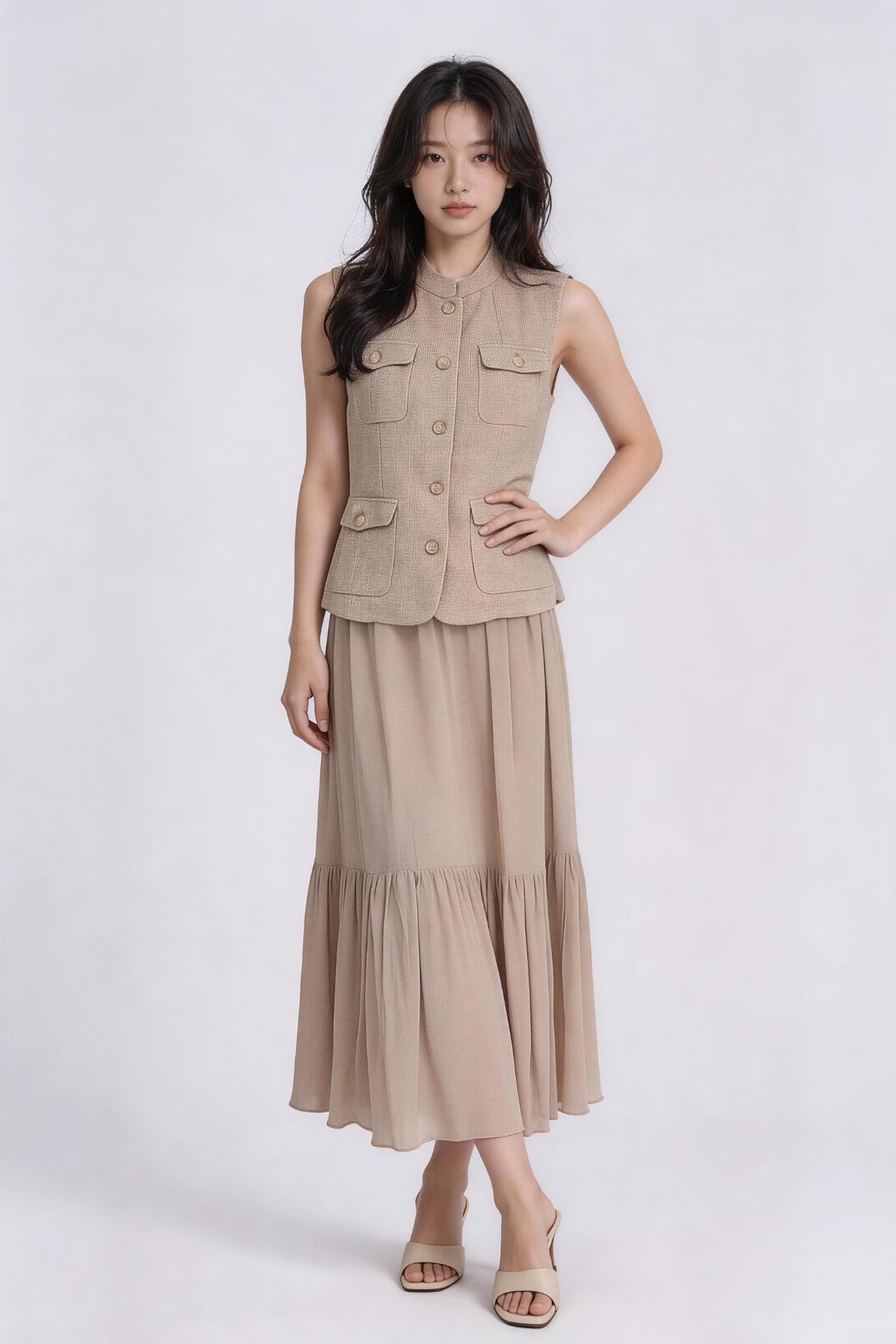 Solvienne Utility Button Vest