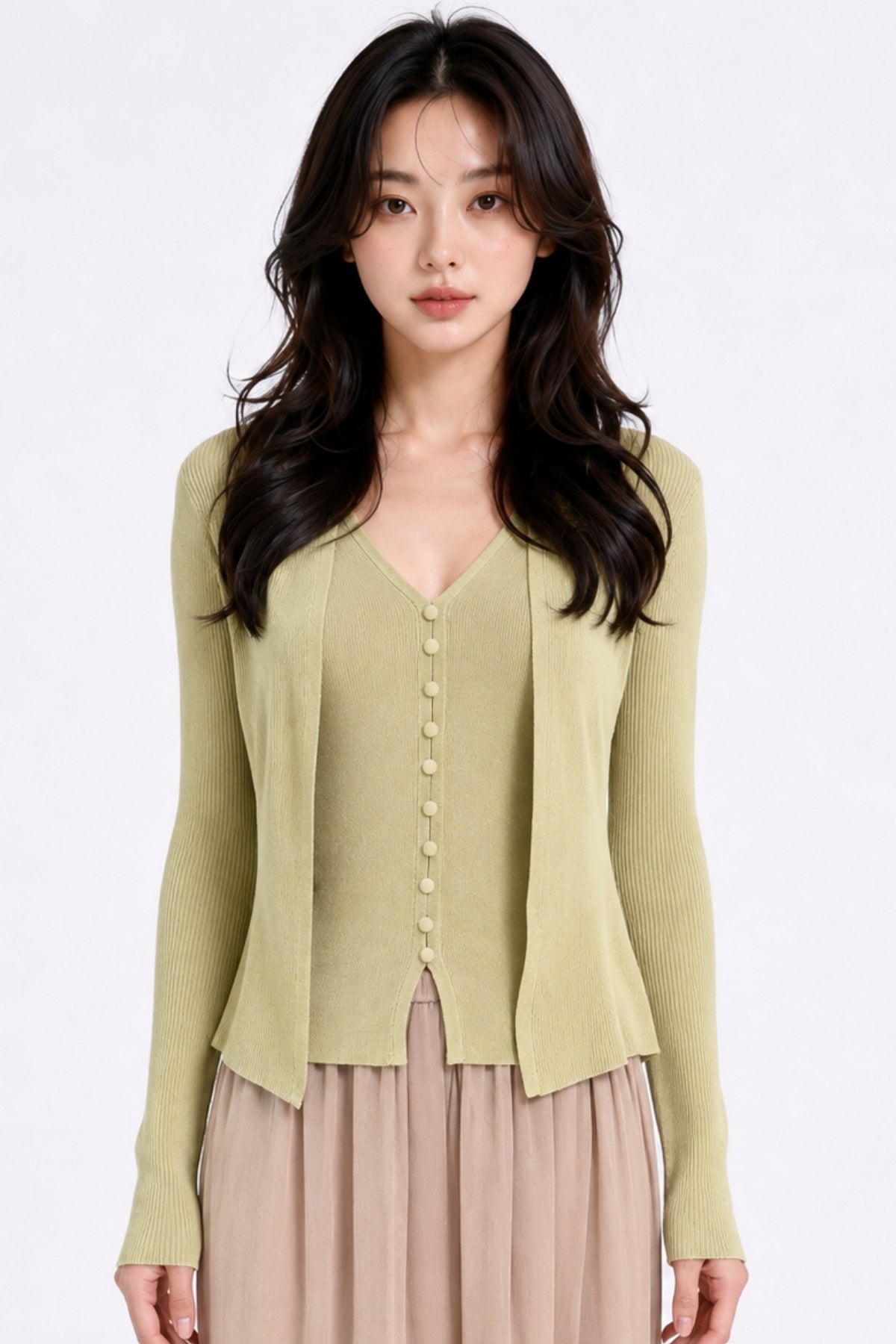 Sylvara Ribbed Knit Cardigan Set