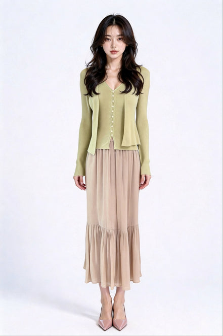 Sylvara Ribbed Knit Cardigan Set