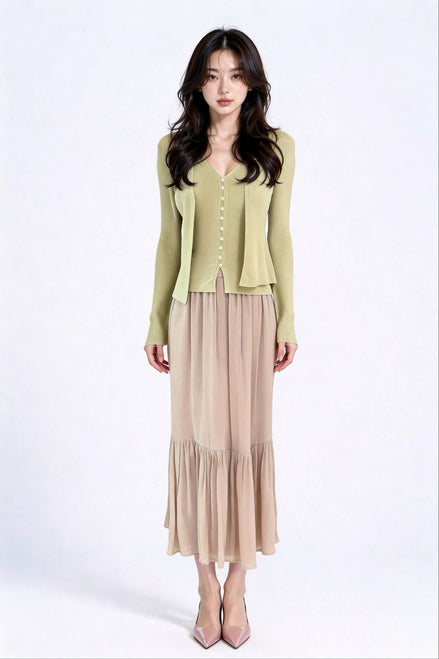Sylvara Ribbed Knit Cardigan Set
