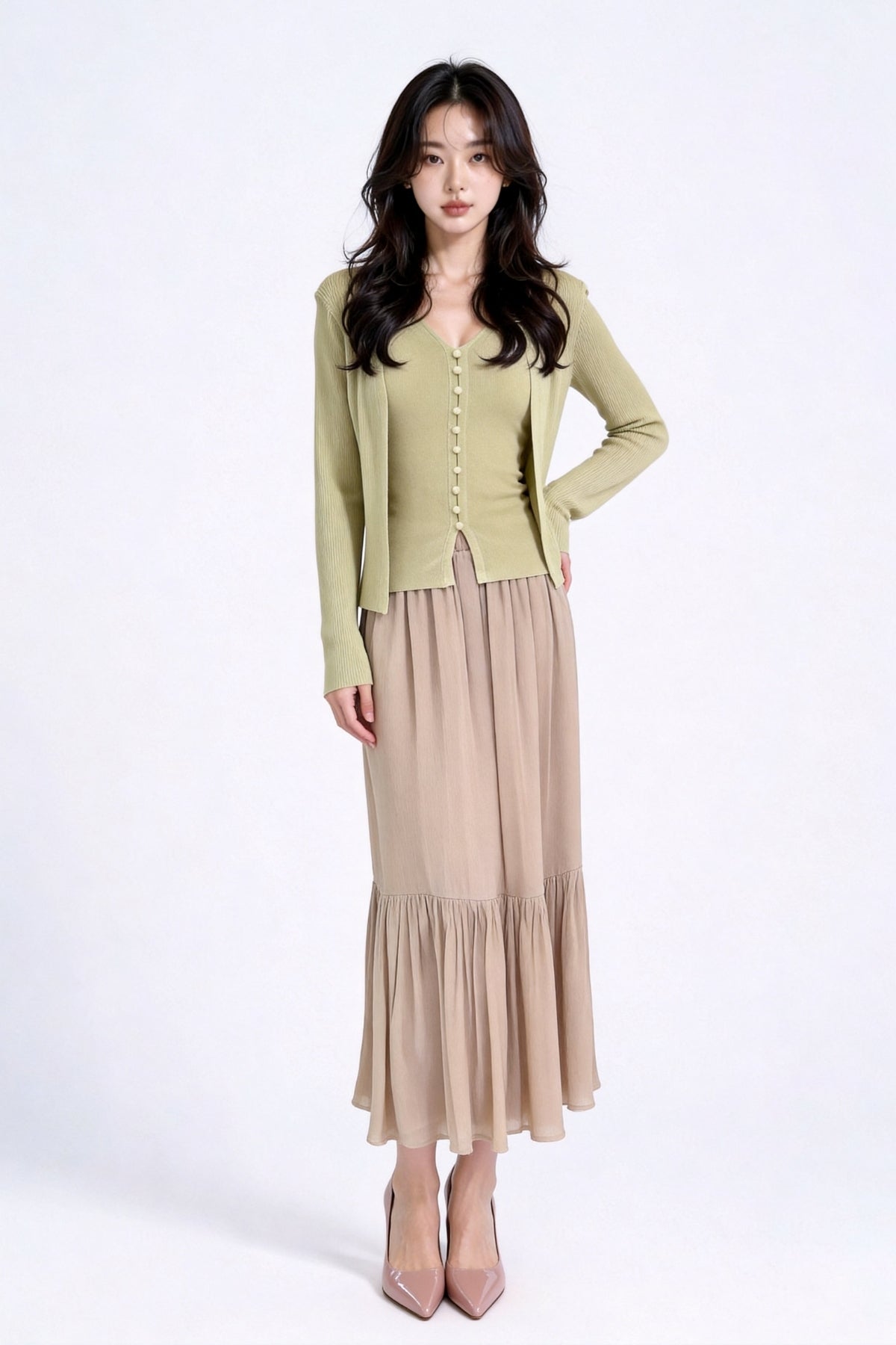 Sylvara Ribbed Knit Cardigan Set