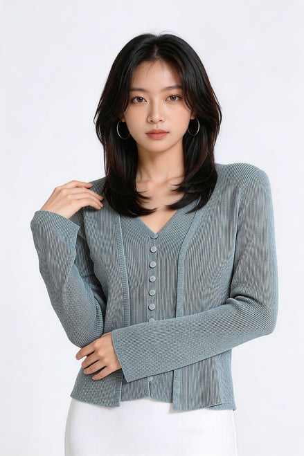 Sylvara Ribbed Knit Cardigan Set