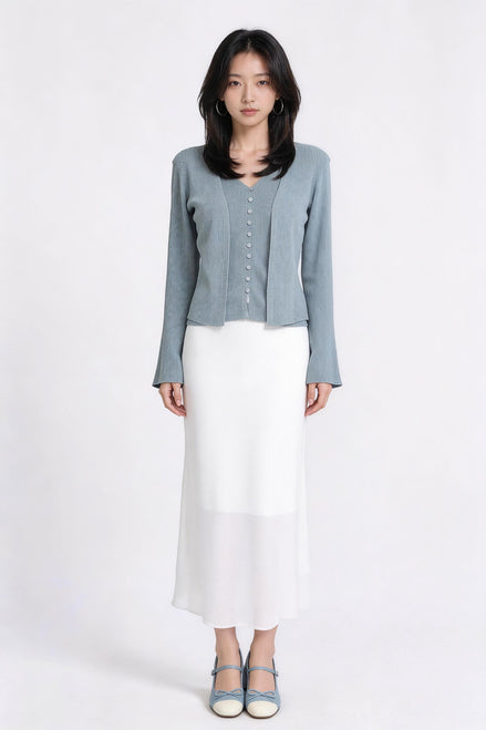 Sylvara Ribbed Knit Cardigan Set