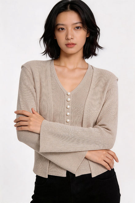Sylvara Ribbed Knit Cardigan Set