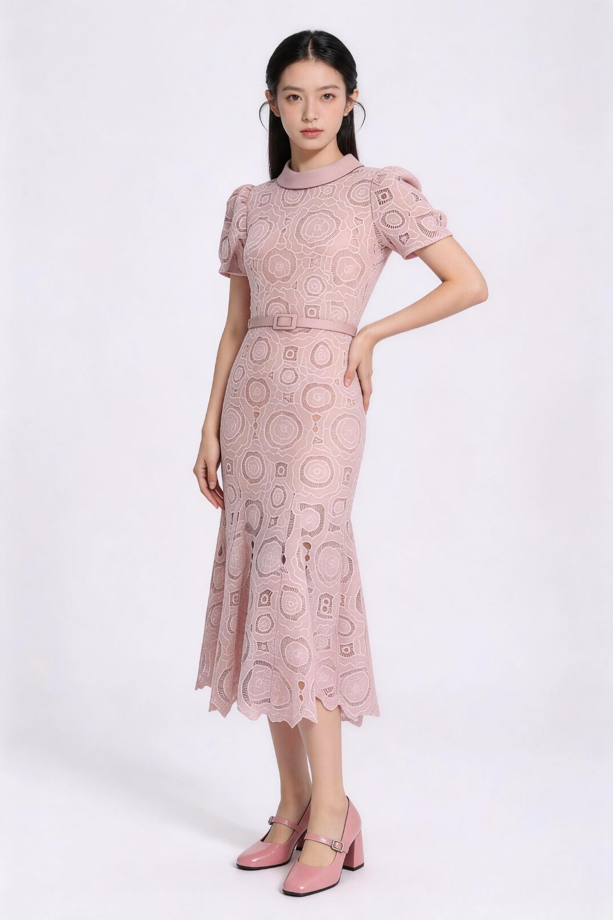 Thealyn Embroidered Mermaid Dress