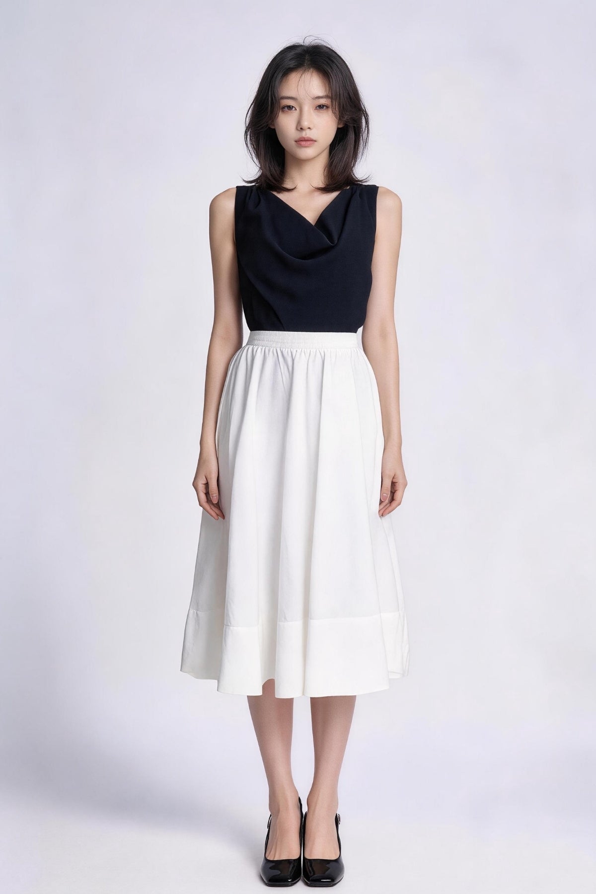 Tindra Gathered Tiered A-Line Skirt