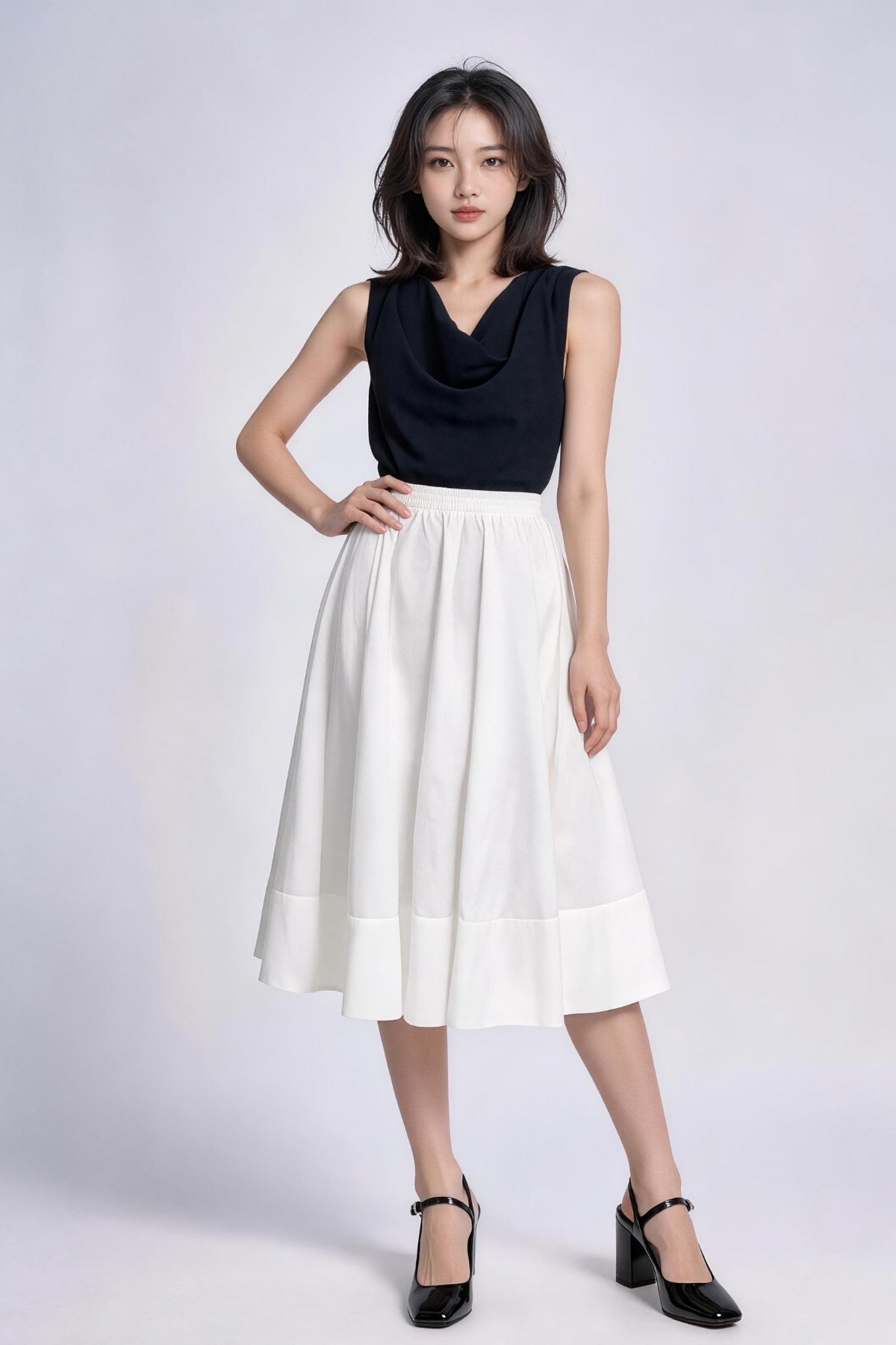 Tindra Gathered Tiered A-Line Skirt