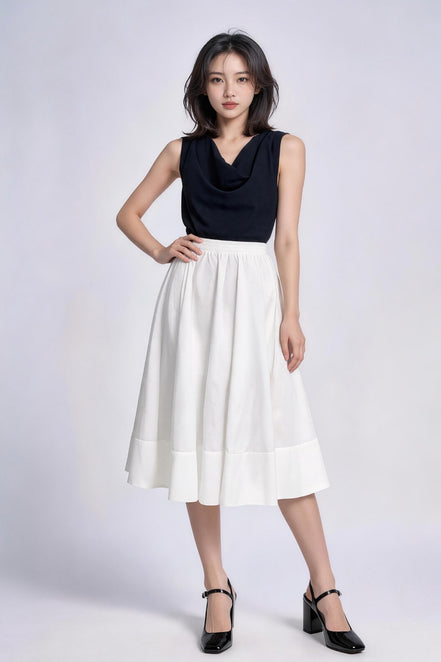 Tindra Gathered Tiered A-Line Skirt