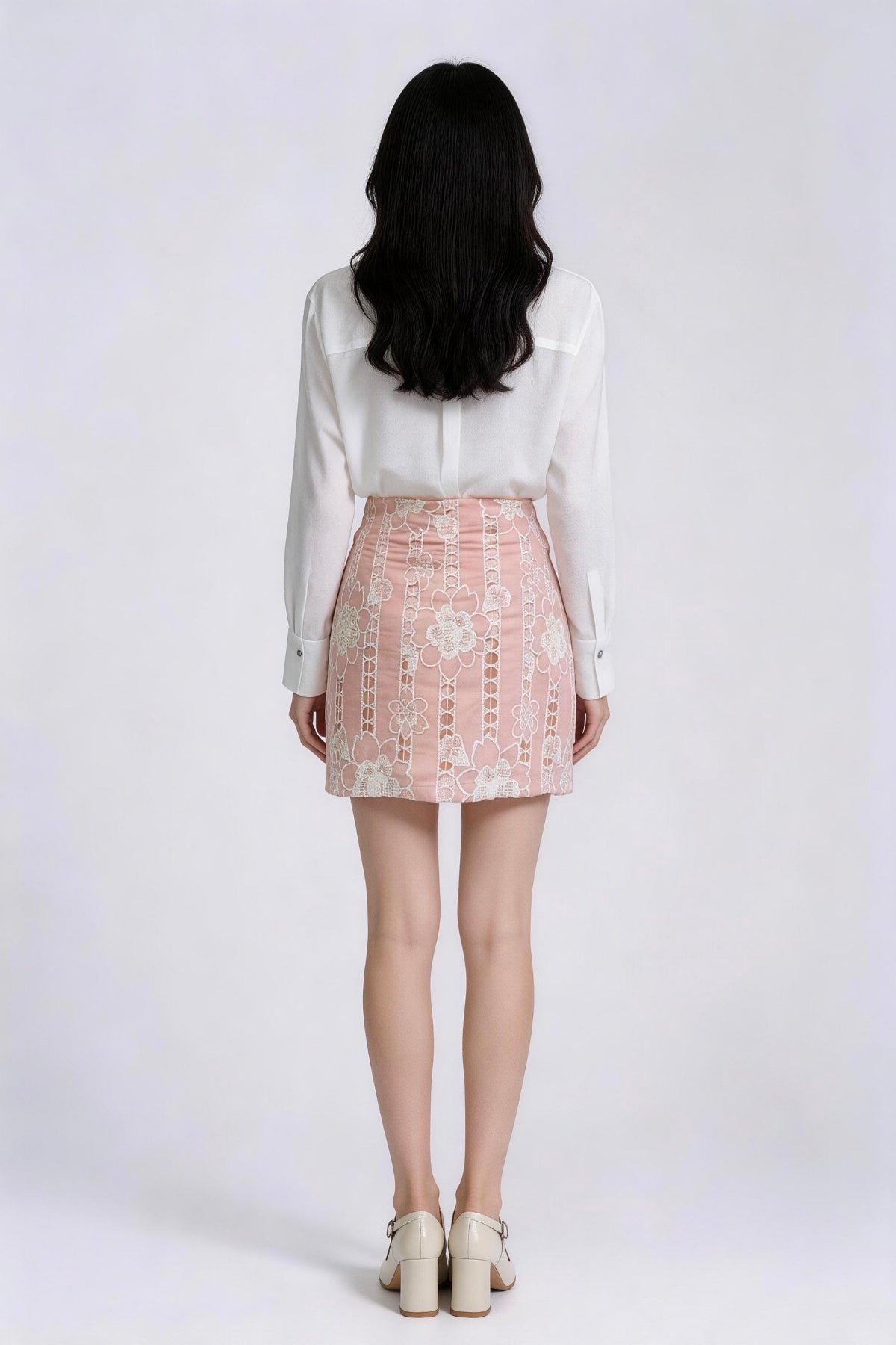 Velmira Embroidered Lace Skirt