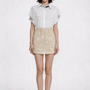 Velmira Embroidered Lace Skirt
