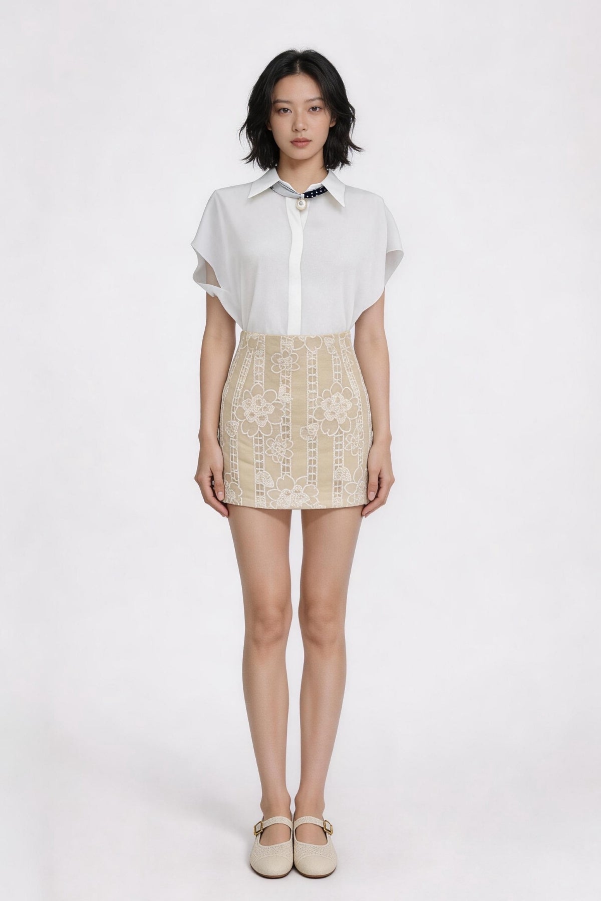 Velmira Embroidered Lace Skirt