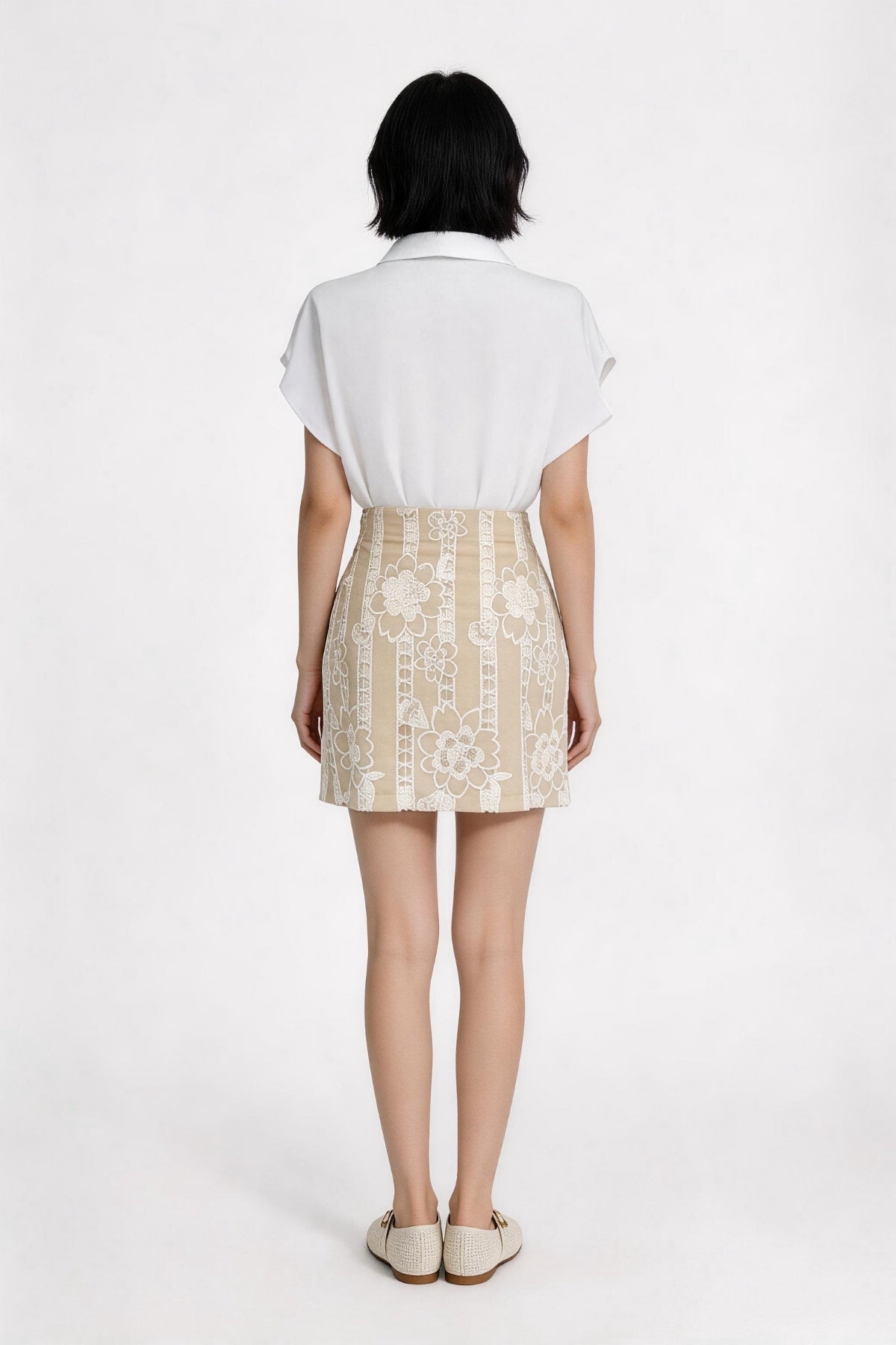 Velmira Embroidered Lace Skirt