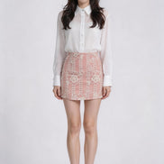 Velmira Embroidered Lace Skirt