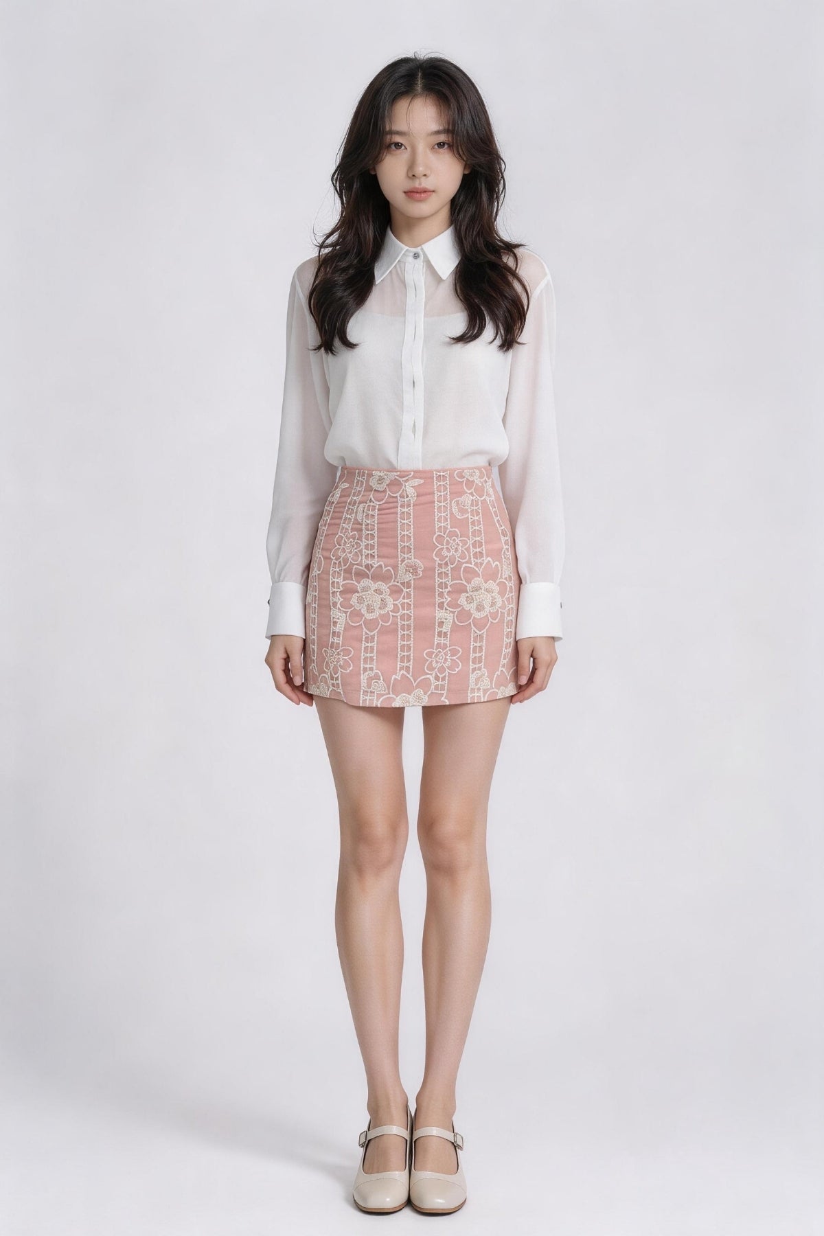 Velmira Embroidered Lace Skirt