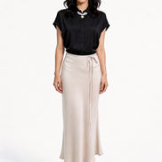 Viaa High-Waist Flowing Maxi Skirt