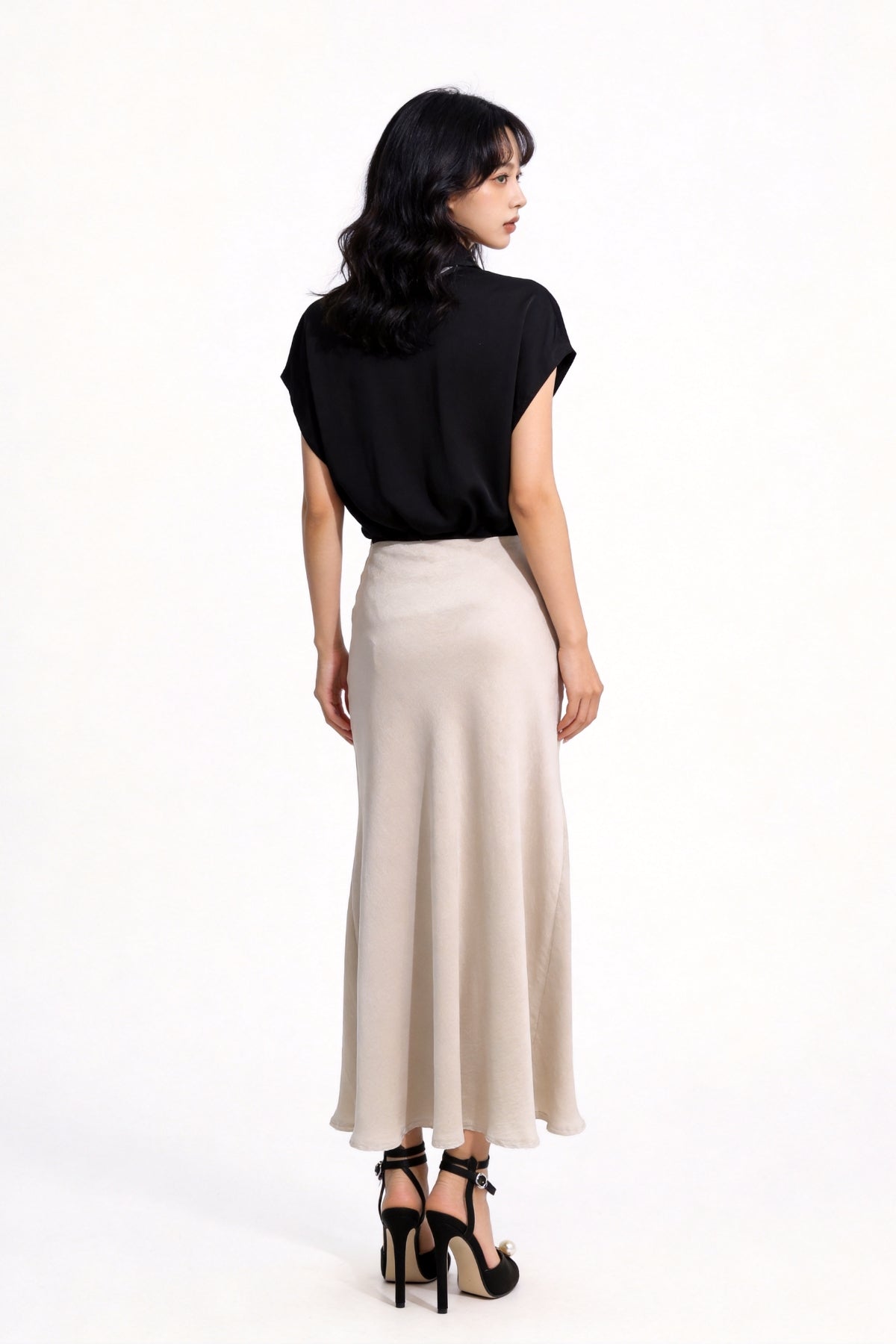Viaa High-Waist Flowing Maxi Skirt